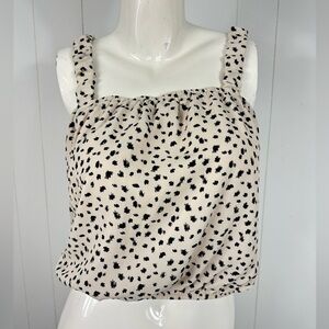 NWT Lola Grace Womens Beige Cami Crop Top Casual Elastic Straps Size Medium M